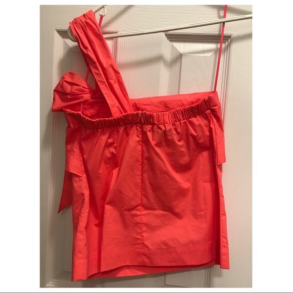 DONATED ** J. Crew One-Shoulder Poplin Tank with Bow - 00 - Picture 3 of 4
